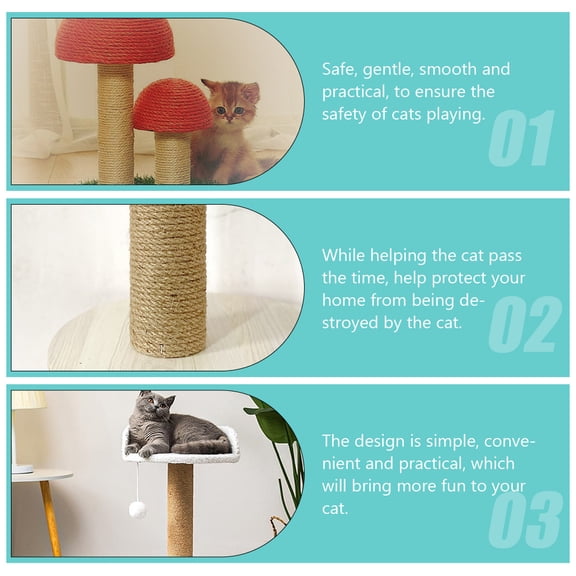 OUNONA Cat Scratching Post Replacement Rope 2pcs Cat Climber Scratch Extension for Indoor Cats DIY Cat Tree Accessory