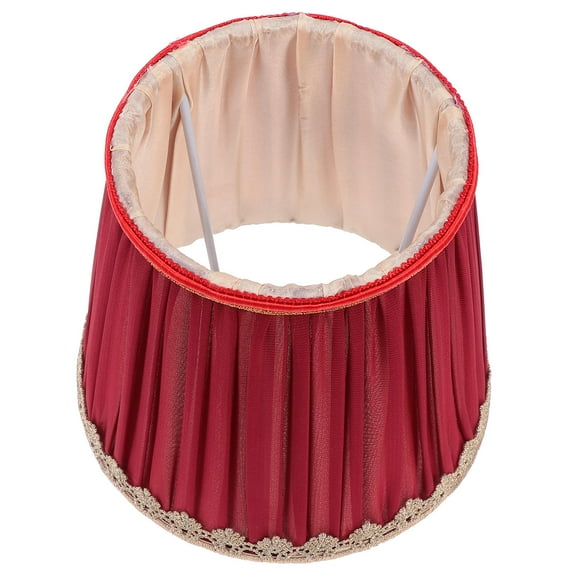 OUNONA 1Pc Dark Red Cloth Lamp Shade Durable Decorative Ceiling Wall Pendant Lamp Cover for Home