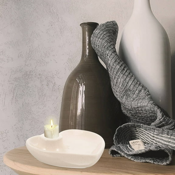 OUNONA Ceramic Candle Holder Home Desktop Decorative Candle Holder Desktop Ornament