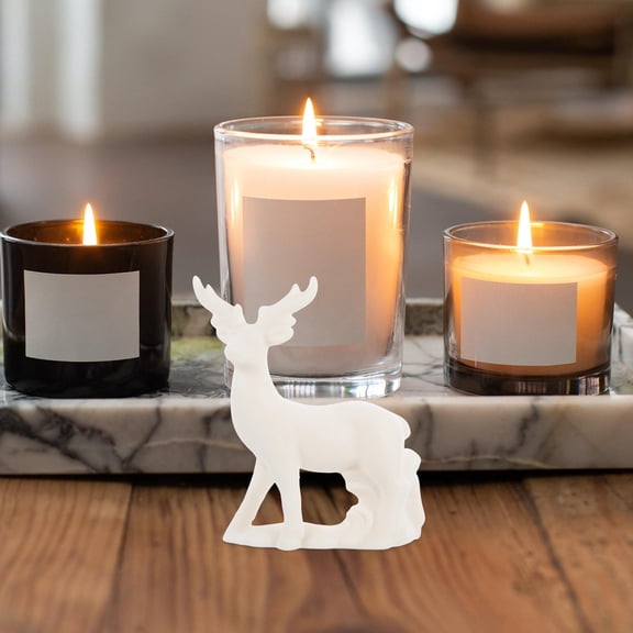 OUNONA Ceramic Deer Statue Ornament Ceramic Deer Figurine Decoration Small Ceramic Animal Figurine