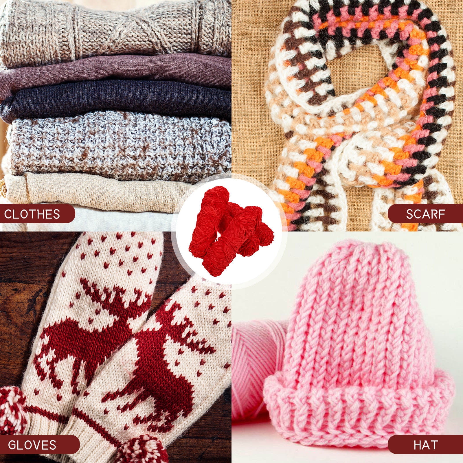 OUNONA Chenille Fiber Yarn 4Pcs Chenille Velvet Knitting Supplies for Women Craft Projects