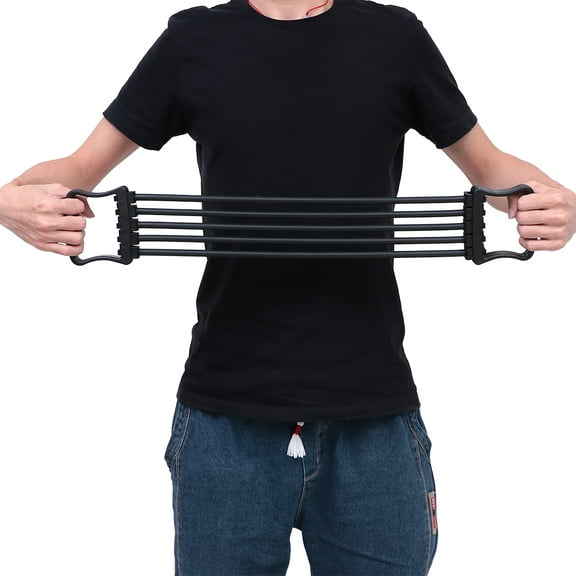 OUNONA Chest Expander 1Pc Black with Adjustable Dual Resistance for Effective Arm and Shoulder Strength Training