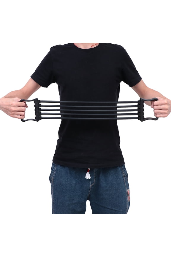 Chest Expander 1Pc Black with Adjustable Dual Resistance for Effective Arm and Shoulder Strength Training
