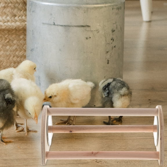 OUNONA Wooden Chick Roosting Perch Stand with Smooth Finish, Comfortable Resting Spot for Pets and Poultry