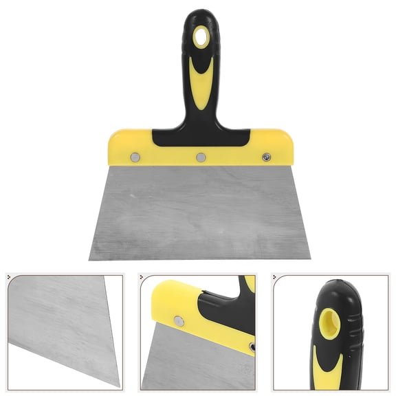 OUNONA Chicken Coop Cleaning Tool Bird Droppings Scraper with Comfortable Handle Yellow