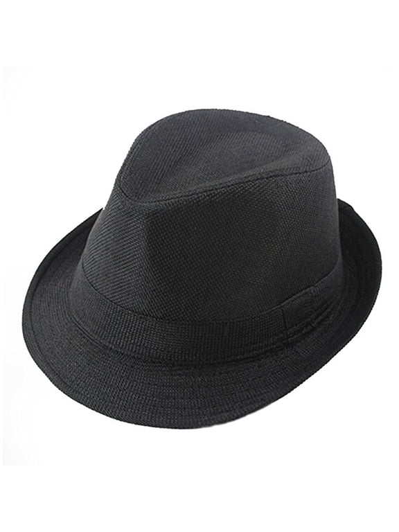 Children Fedora Hats Gentleman Kids Dancing Performance Hat for Head Girth of 58cm (Black)