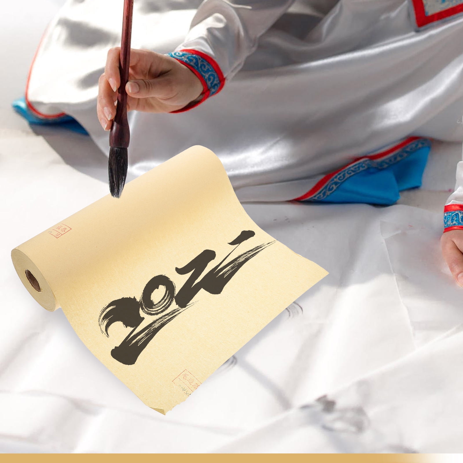 OUNONA Chinese Practice Paper with Absorbency, Beige Writing Sheets for Painting and Art