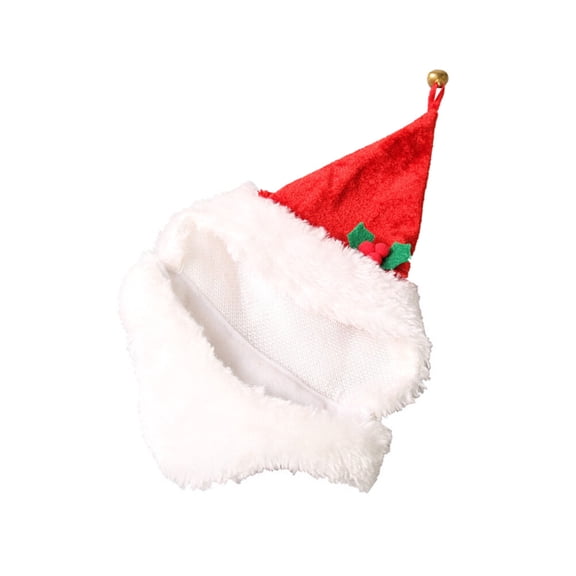 OUNONA Christmas Pet Hat Santa Beard Bell Party Cosplay Prop for Cat Dog Soft Acrylic Size Fits Most