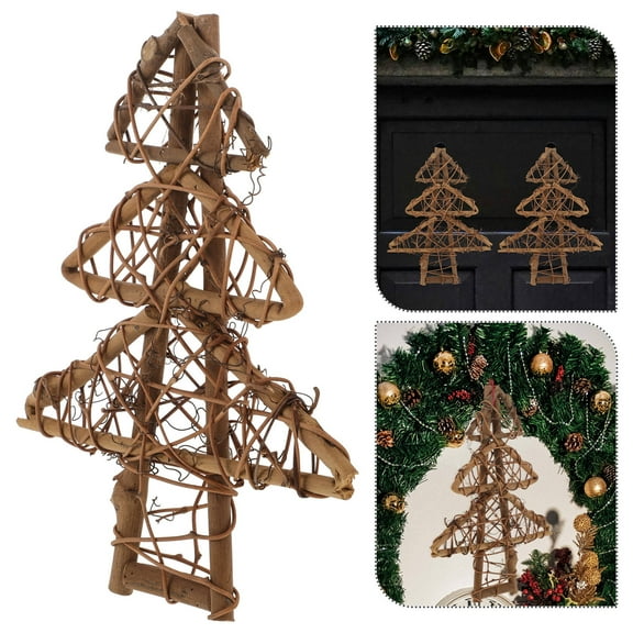OUNONA Christmas Tree Wreath Frame Vine Branch Wreath Rattan Wreath for DIY Christmas Craft