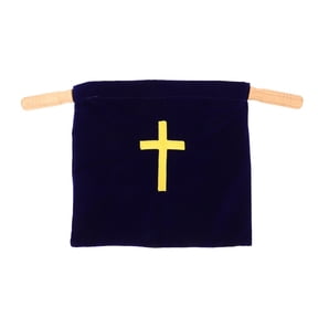 OUNONA Church Offering Bag With Embroidered Cross Pattern Communion Supplies Large Capacity Pouch For Church Needs Party Favors Baptism And Christening Decorations