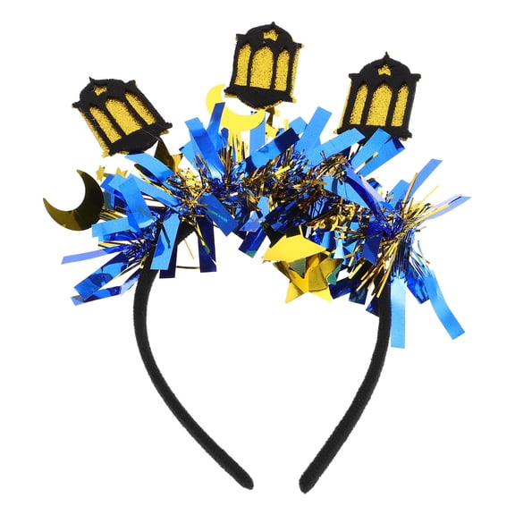OUNONA Blue Moon and Star Headband for Ramadan Eid Mubarak Party Decor