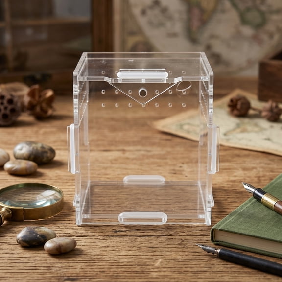 OUNONA Clear Acrylic Spider Enclosure with Ventilation for Tarantula and Insect Habitat