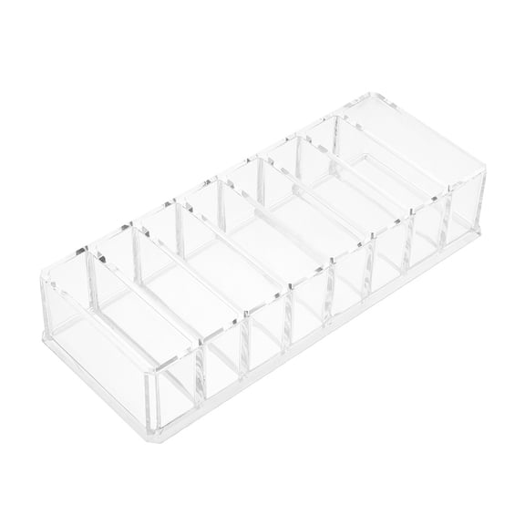 OUNONA Clear Cosmetic Organizing Box with Eight Compartments for Pressed Powder and Lipstick