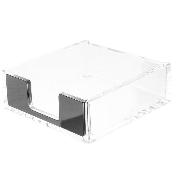 OUNONA Clear Memo Pad Holder and Notepad Container with Paperclip Holder, Desk Organizer for Office and Home Use