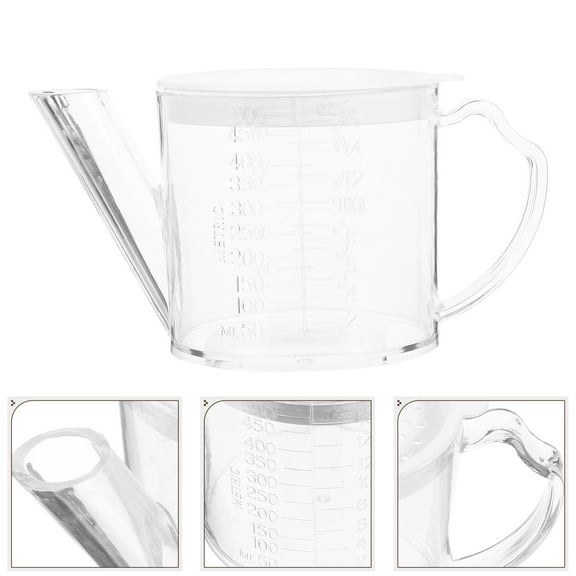 OUNONA Transparent Oil Separator Container with Measurement Markings for Easy and Efficient Kitchen Grease Filtering and Storage