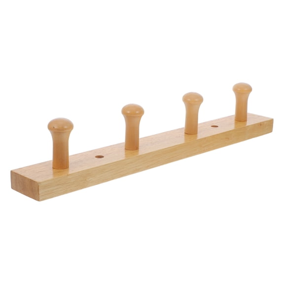 OUNONA Solid Wood Coat Hook Clothes Hanging Rack Mounted Wall Hook for Jackets Hats Bags
