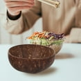 thumbnail image 1 of OUNONA Coconut Shell Bowl for Kitchen Use Natural and Hand Painted Coconut Rice Bowl 2 Sets with Spoons, 1 of 8