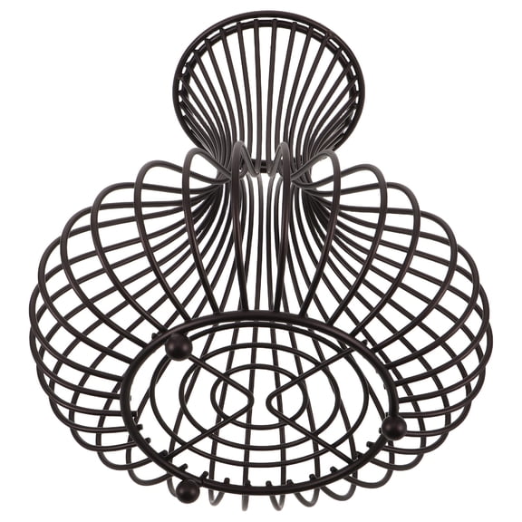 OUNONA Stylish Metal Wine Cork Holder Basket in Coffee Color, Perfect for Home Decor and Wine Accessories Storage