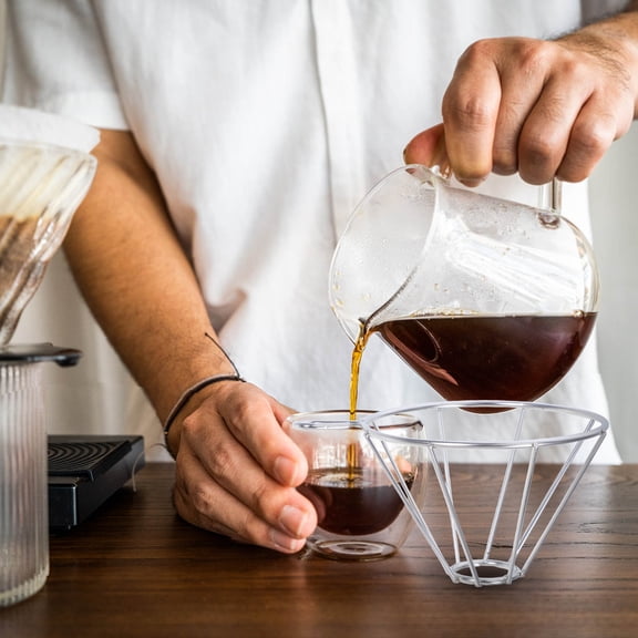 OUNONA Coffee Cone Drip Funnel Stainless Steel Coffee Filter Draining Stand Versatile Coffee Cone Strainer Funnel Stainless Steel Dripper Rack