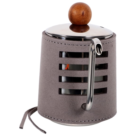 OUNONA Stainless Steel Coffee Pot Grey Rust-Resistant Narrow Mouth Coffee Storage Container
