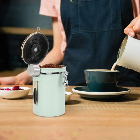 OUNONA Coffee Storage Airtight Canister with Locking Clamp for Home Use Light .8L