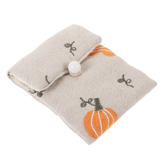 OUNONA Beige Cotton Linen Jewelry Pouch, Soft and Organizer Bag for Travel, Storage, and Daily Use