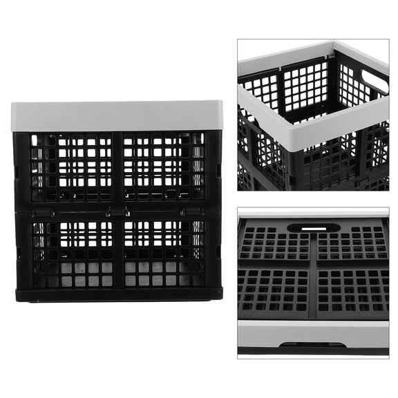 OUNONA Crate Collapsible Storage Handle Plastic with Wide for Car Cargo