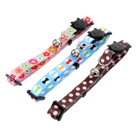 OUNONA Collar Cat Dog Bell Basic Chewy Kitten Bark Calming Quick Release Training Puppy Neck Belt