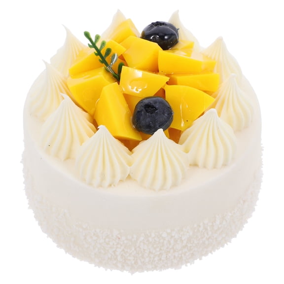 OUNONA White PVC Fake Cake Model for Decoration High Simulation Smooth Surface Excellent Photo Prop 7 Inch