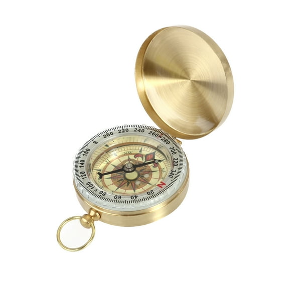 OUNONA Portable Metal Compass with Copper Shell for Outdoor Camping and Hiking
