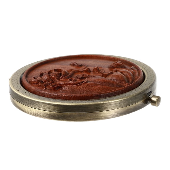 OUNONA Compact Portable Makeup Mirror Lights Golden Frame Sturdy Design for Travel