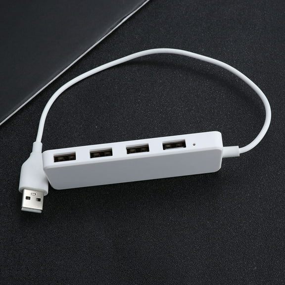 OUNONA White USB Hub Adapter 4 Port Converter Compatible with Laptop Desktop USB 2.0 Devices