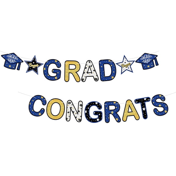 OUNONA Congratulations Banner Graduation Season Bunting Themed