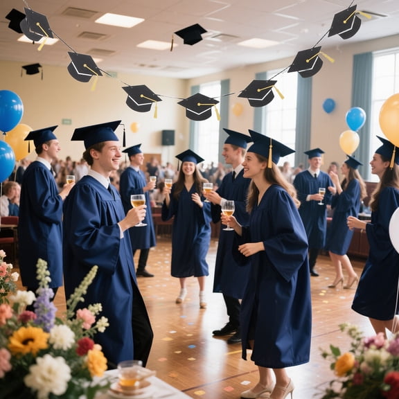 OUNONA 2Pcs Congratulations Graduate Banner Black Graduation Season Gar for Party Celebration