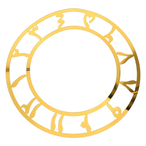 OUNONA Stylish Golden Acrylic Clock Face Decal Easy Stick Decor for Living Space