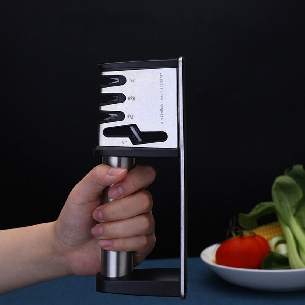 OUNONA Convenient Scissor Sharpener Household Cutter Sharpener Desktop Cutlery Sharpener