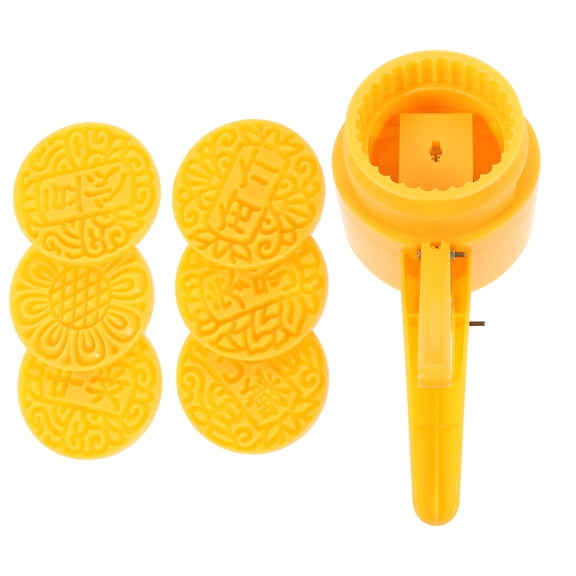 OUNONA Cookies Custom Cookie Stamp Moon Cake Mold 23.00X9.70X8.50CM Yellow