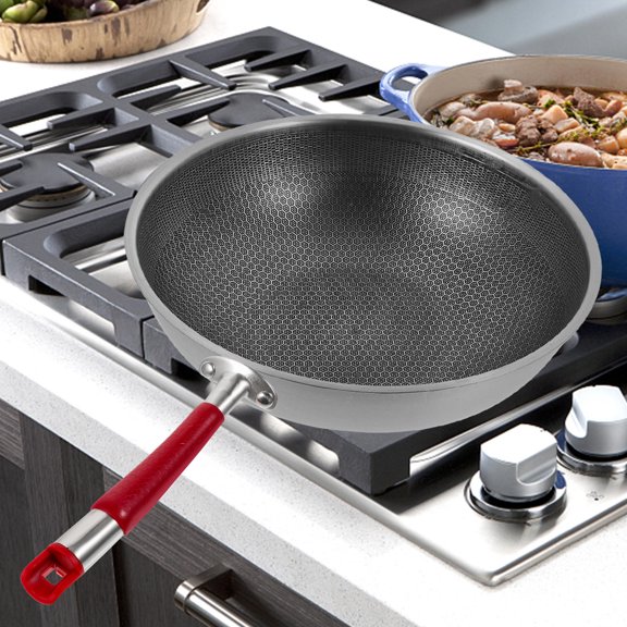 OUNONA Red Stainless Steel Pan Handle Detachable Ergonomic Pot Grip