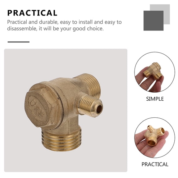 OUNONA Copper Air Compressor Valve Air Compressor Pressure Valve Golden 1Pack