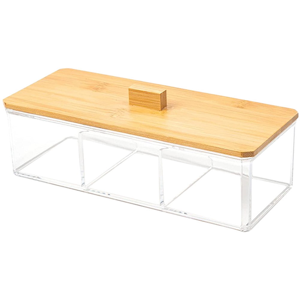 OUNONA Cotton Swab Holder Bathroom Storage Box Cosmetics Organizer 3 ...
