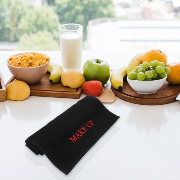 OUNONA Black Cotton Vanity Mat Beauty Desk Pad Absorbent Liquid Protector Reusable