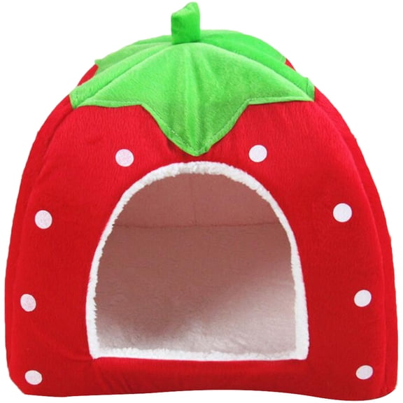OUNONA Red Bunny House Soft Breathable Comfortable Small Animal Hideout with Scratch Resistant