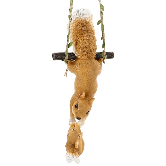 OUNONA Craft Hanging Ornament Courtyard Squirrel Figure Outdoor Garden 1Set