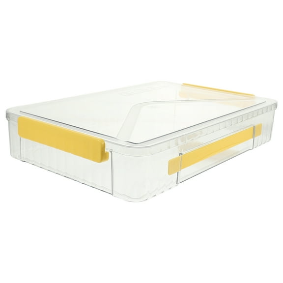 Yellow ABS Storage Box for Flags Medals Cards Photos Portable Clear Design 7x5 Inches