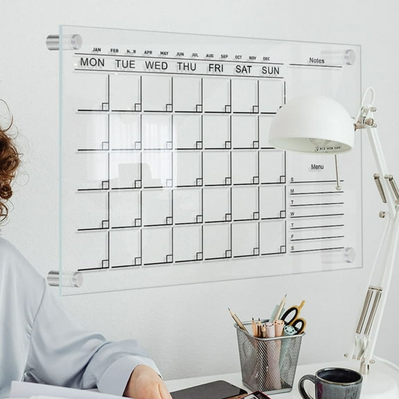 OUNONA Creative Adornments Clear Acrylic Dry Erase Board for Home Use with Exquisite Appearance and Simple Design 1 Set