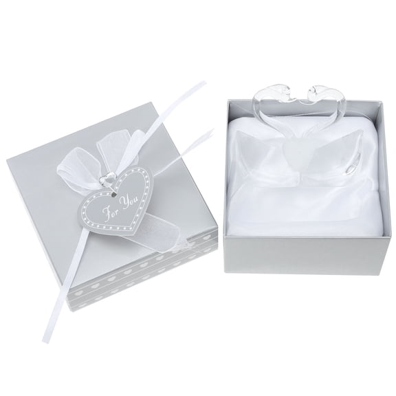 OUNONA Elegant Crystal Swan Statue Wedding Decoration Transparent Ornament for Party Table Centerpiece