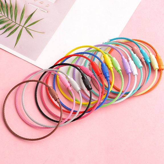 OUNONA Creative Keyring Accessories Fashion Retro Simple Iron Key Chain for Decoration Rosy 10Pcs