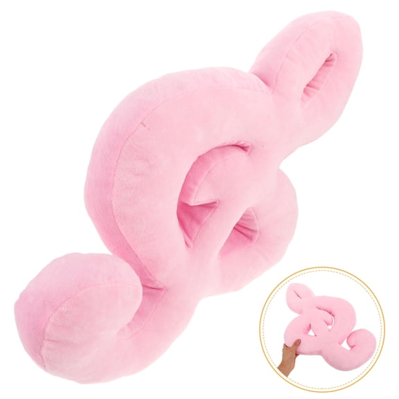 OUNONA Plush Musical Note Lumbar Pillow, Decorative Throw Cushion for Living Room Sofa and Bedroom