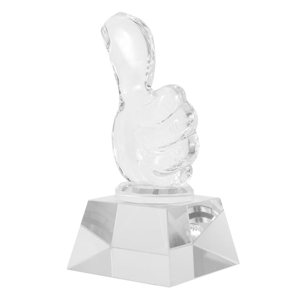 OUNONA Transparent Football Trophy Decoration with Crystal Material for Creative Sports Display