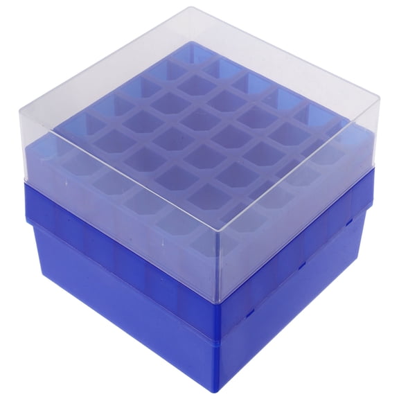 Blue Plastic Cryogenic Storage Box for Laboratory Use 36 Slots Cryovial Freezer Box